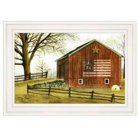 "Flag Barn" by Billy Jacobs, Ready to Hang Framed Print, White Frame B06787455