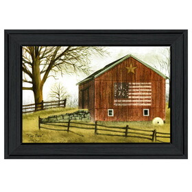 "Flag Barn" by Billy Jacobs, Ready to Hang Framed Print, Black Frame B06787456