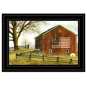 "Flag Barn" by Billy Jacobs, Ready to Hang Framed Print, Black Frame B06787457