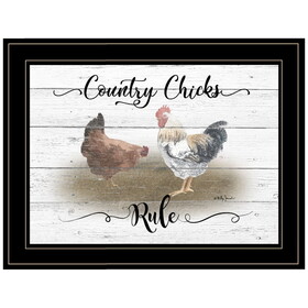 "Country Chicks Rule" by Billy Jacobs, Ready to Hang Framed Print, Black Frame B06787492