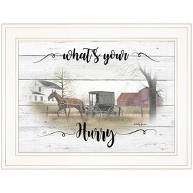 "What's Your Hurry" by Billy Jacobs, Ready to Hang Framed Print, White Frame B06787506