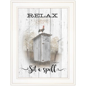 "Relax-Sit a Spell" by Billy Jacobs, Ready to Hang Framed Print, White Frame B06787508