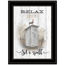 "Relax-Sit a Spell" by Billy Jacobs, Ready to Hang Framed Print, Black Frame B06787509