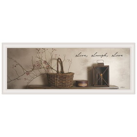 "Live, Laugh and Love" by Billy Jacobs, Ready to Hang Framed Print, White Frame B06787551
