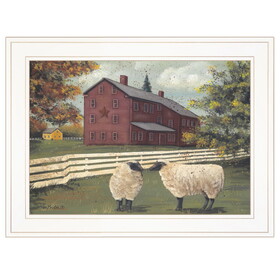 "Hancock Sheep" by Pam Britton, Ready to Hang Framed Print, White Frame B06787561