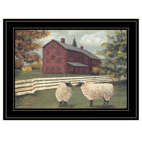 "Hancock Sheep" by Pam Britton, Ready to Hang Framed Print, Black Frame B06787562