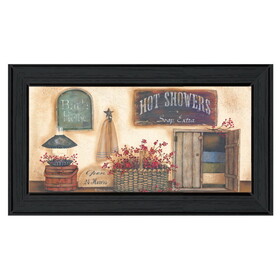 "Bath House" Collection by Pam Britton, Ready to Hang Framed Print, Black Frame B06787573