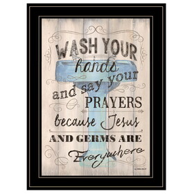 "Wash Your Hands" by Debbie DeWitt, Ready to Hang Framed Print, Black Frame B06787601