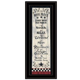 "Bath Rules" by Linda Spivey, Ready to Hang Framed Print, Black Frame B06787648