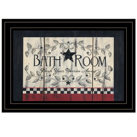 "Bathroom" by Linda Spivey, Ready to Hang Framed Print, Black Frame B06787650