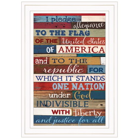 "Pledge of Allegiance" by Marla Rae, Ready to Hang Framed Print, White Frame B06787651