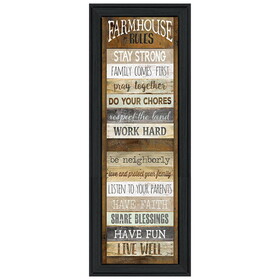 "Farmhouse Rules" by Marla Rae, Ready to Hang Framed Print, Black Frame B06787655