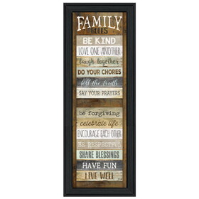 "Family Rules Shutter" by Marla Rae, Ready to Hang Framed Print, Black Frame B06787658