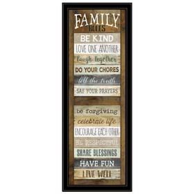"Family Rules Shutter" by Marla Rae, Ready to Hang Framed Print, Black Frame B06787659