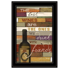 "The Best Wine" by Marla Rae, Ready to Hang Framed Print, Black Frame B06787666