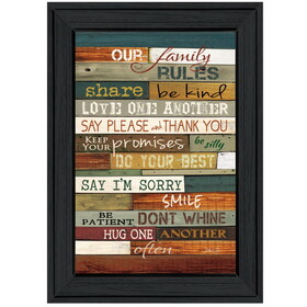"Our Family Rules" by Marla Rae, Ready to Hang Framed Print, Black Frame B06787668