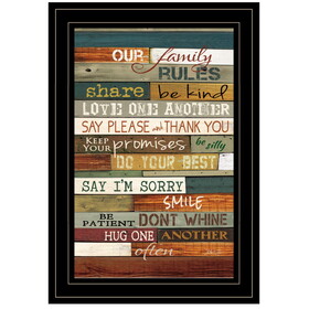 "Our Family Rules" by Marla Rae, Ready to Hang Framed Print, Black Frame B06787669