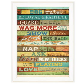 "Dog Rules" by Marla Rae, Ready to Hang Framed Print, White Frame B06787670