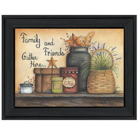 "Family and Friends" by Mary June, Ready to Hang Framed Print, Black Frame B06787684