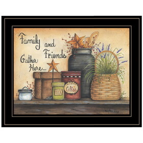 "Family and Friends" by Mary June, Ready to Hang Framed Print, Black Frame B06787685