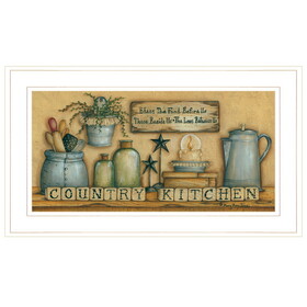 "Country Kitchen" by Mary Ann June, Ready to Hang Framed Print, White Frame B06787692