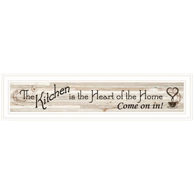 "Kitchen is The Heart of The Home" by Trendy Decor 4U, Ready to Hang Framed Print, White Frame B06787695