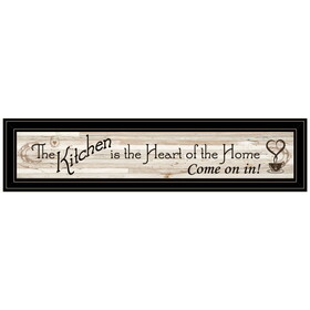 "Kitchen is The Heart of The Home" by Trendy Decor 4U, Ready to Hang Framed Print, Black Frame B06787696