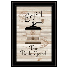 "Enjoy the Daily Grind" by Trendy Decor 4U, Ready to Hang Framed Print, Black Frame B06787698