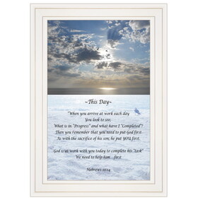 "This Day" by Trendy Decor 4U, Ready to Hang Framed Print, White Frame B06787704