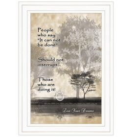 "Live Your Dreams" by Trendy Decor 4U, Ready to Hang Framed Print, White Frame B06787711