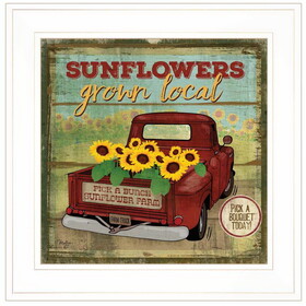 "Sunflowers from the Farm" by Mollie B, Ready to Hang Framed Print, White Frame B06787738
