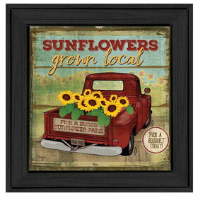 "Sunflowers from the Farm" by Mollie B, Ready to Hang Framed Print, Black Frame B06787739
