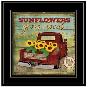"Sunflowers from the Farm" by Mollie B, Ready to Hang Framed Print, Black Frame B06787740