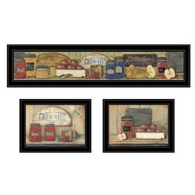 Trendy Decor 4U "Country Kitchen" Framed Wall Art, Modern Home Decor 3 Piece Vignette for Living Room, Bedroom & Farmhouse Wall Decoration by Pam Britton B06787767
