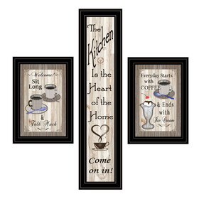 "Come on In" 3-Piece Vignette by TrendyDecor4U, Black Frame B06787814