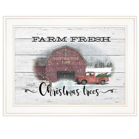 "Farm Fresh Christmas Trees" by Billy Jacobs, Ready to Hang Framed Print, White Frame B06787850