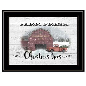 "Farm Fresh Christmas Trees" by Billy Jacobs, Ready to Hang Framed Print, Black Frame B06787851