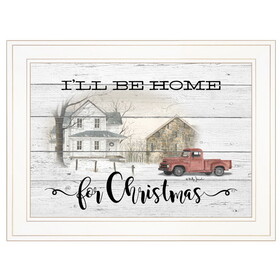 "I'll be home for Christmas" by Billy Jacobs, Ready to Hang Framed Print, White Frame B06787853