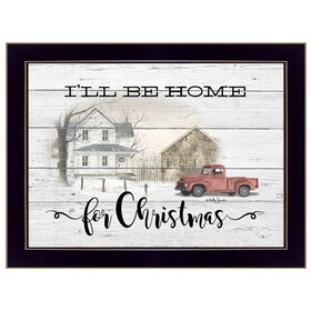 "I'll be home for Christmas" by Billy Jacobs, Ready to Hang Framed Print, Black Frame B06787855