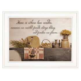 "Home is Where Love Resides" by Susie Boyer, Ready to Hang Framed Print, White Frame B06787883