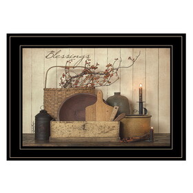 "Count your Blessing" by Susie Boyer, Ready to Hang Framed Print, Black Frame B06787890