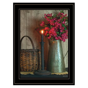 "Basket & Blossoms" by Susie Boyer, Ready to Hang Framed Print, Black Frame B06787906