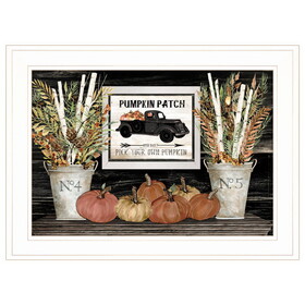 "Pumpkin Patch Still Life" by Cindy Jacobs, Ready to Hang Framed Print, White Frame B06787985