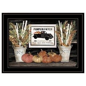 "Pumpkin Patch Still Life" by Cindy Jacobs, Ready to Hang Framed Print, Black Frame B06787986