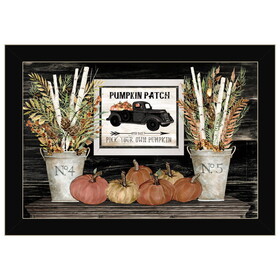 "Pumpkin Patch Still Life" by Cindy Jacobs, Ready to Hang Framed Print, Black Frame B06787987