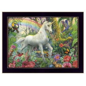 "Rainbow Unicorn" by Ed Wargo, Ready to Hang Framed Print, Black Frame B06788045