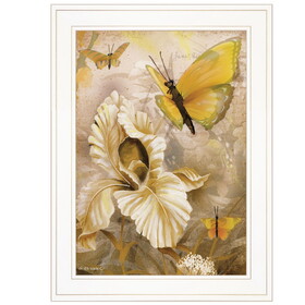 "Flowers & Butterflies I" by Ed Wargo, Ready to Hang Framed Print, White Frame B06788049