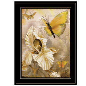 "Flowers & Butterflies I" by Ed Wargo, Ready to Hang Framed Print, Black Frame B06788050