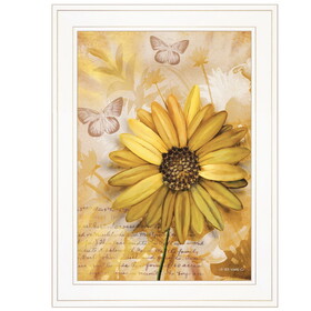 "Flowers & Butterflies II" by Ed Wargo, Ready to Hang Framed Print, White Frame B06788052