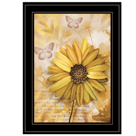 "Flowers & Butterflies II" by Ed Wargo, Ready to Hang Framed Print, Black Frame B06788053